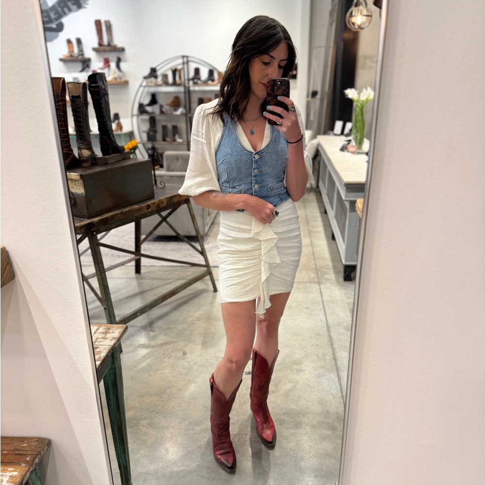 BCBGMaxAzria White Ruched Mini Dress - Picture 4 of 4